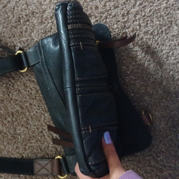 Fossil black leather messager bag - Picture 12 of 16
